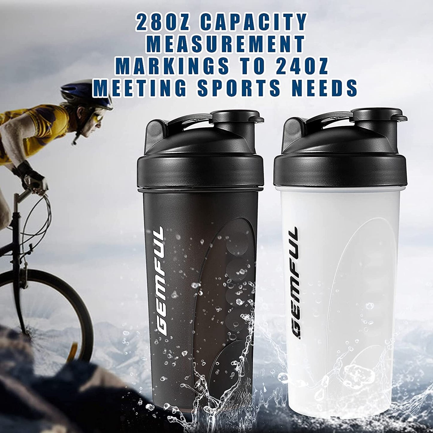 Shaker Bottle for Protein 700Ml Bpa-Free Leak Proof Mixing Blender Cup